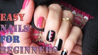 Easy nail design for beginners // short nails