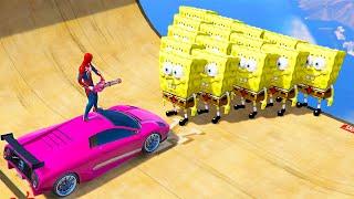 GTA 5 Gameplay Ragdolls Spiderman VS SpongeBob (GTA 5 Euphoria Physics Funny Moments & Fails)