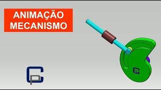 ANIMAÇÃO DE MECANISMOS MECÂNICOS SIMPLES #154 - CONCEITO ACIONAMENTO POR CAMES (RANHURA)