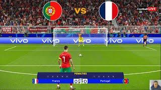 LIVE PENALTIES : PORTUGAL vs FRANCE I UEFA EURO 2024 QUARTER FINAL - RONALDO vs MBAPPE | PES GAME