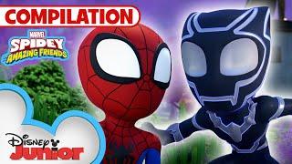 Black Panther's Best Moments | Compilation | Marvel's Spidey and His Amazing Friends |@disneyjunior