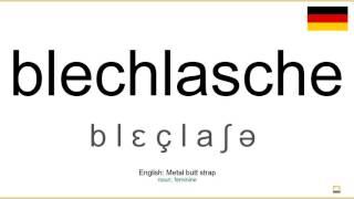 Aussprache: Blechlasche (Deutsch)