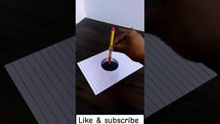 How to draw 3d circle | easy 3d drawing | 3d illusion art | 3d art hack | 3d illustration #shorts