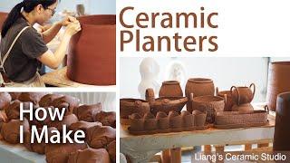 How to make ceramic planters, Recycling clay to hand-building planters, ASMR,  part 1