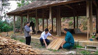 The engineer prepares materials and plans to build a house for a single mother.