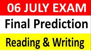 FINAL PREDICTION FOR 6 JULY IELTS EXAM , 6 July 2024 Ielts exam, 6 July IELTS Test Prediction