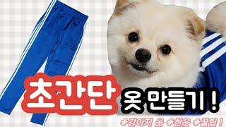 초간단 강아지 옷 만들기 / 헌옷으로 새옷 만들기 / 멍멍이 댕댕이 옷 / Adidas / Dog's clothes / 추리닝 리폼 / 꿀팁 대방출 /Galaxy Note 10촬영