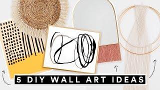 5 DIY WALL ART DECOR IDEAS - Affordable + Cute Room Decor!!