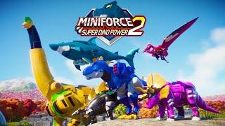 Miniforce: Super Dinosaur Power 2 Showdown - Tyraka, Pterix, Bracha, Trix, Stegos, Mega Shark
