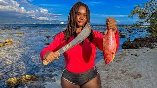 SOLO REMOTE ISLAND ADVENTURE CATCH AND COOK