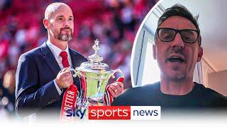 Gary Neville reacts to Erik Ten Hag's new Manchester United contract