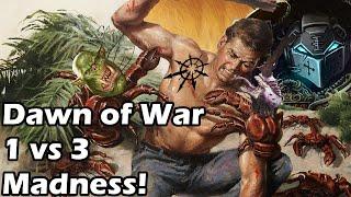 Dawn of War Ultimate Apocalypse: 1 vs 3 Chaos Space Marines (Hamad) vs Demon Hunters, Orks, Tyranids