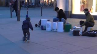 Street Drummers in Alexander Platz, Berlin, Germany