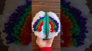 ️ #rainbow #pompom #diy #art #artist #color #fun #knitting #yarn #maker #crochet #shorts #knit