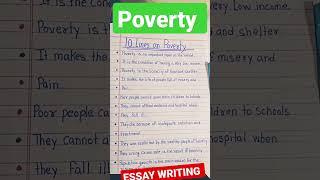 10 lines on poverty in English | essay on Poverty | paragraph on poverty in English #handwriting