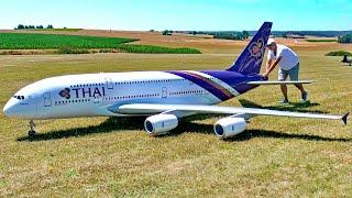 STUNNING & GIGANTIC !!! 102KG XXXL RC AIRBUS A-380 / SCALE MODEL TURBINE JET AIRLINER / FLIGHT DEMO