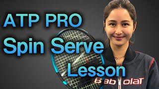 [Tennis]Japanese beautiful girl challenges top spin serve! Learn with 3 tips - Pro Tennis Lessons