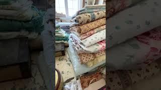 Step inside my little studio. #artsupplies #storage #vintage #studio #art #fabric #cottagestudio