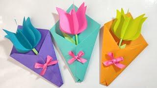 Tulipanes de papel  regalo día de la madre / DIY Paper Flowers #paperflower #papercraft  #diycrafts