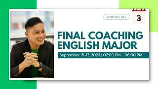 FINAL COACHING – ENGLISH MAJOR | SEPTEMBER 2023