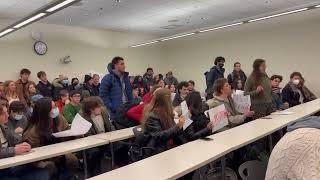 Watch the moment 100+ @Harvard students walked out of John Comaroff’s classroom, a current professor