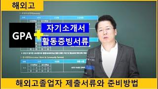 2022학년도 수시(9월) 해외고졸업자 제출서류와 준비방법. 자기소개서(자소서)와 기타 활동증비서류 작성이 제일 중요합니다!! 강남하이퍼리뷰학원