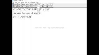 Commutative laws of a set