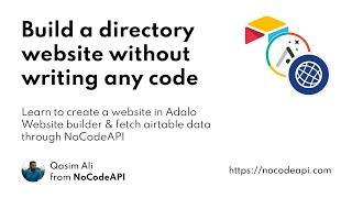 Build a directory website with NoCode tools Adalo and NoCodeAPI