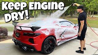 Keep C8 Corvette Engine DRY while WASHING - EASY FIX!