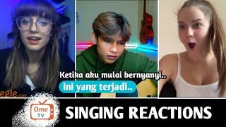 Dinyanyiin cowok Indonesia mereka jadi melting | SINGING REACTIONS OmeTV