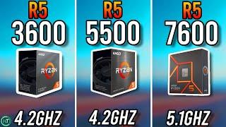 Ryzen 5 3600 vs Ryzen 5 5500 vs Ryzen 5 7600