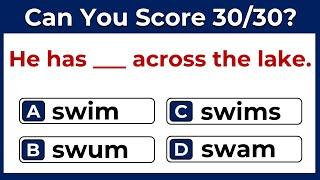 Mixed English Grammar Quiz: CAN YOU SCORE 30/30?  #challenge 1