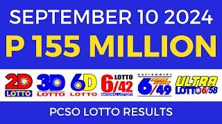 Lotto Result Today 9pm September 10 2024 | PCSO Complete