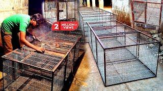 Amazing Skill  Young Talented Boy making Cage of birds || How to make iron Cage for Birds