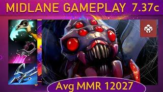  7.37c Broodmother |K+A-D - 18 KP - 84%| Mid Gameplay - Dota 2 Top MMR