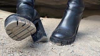 Dirty High Heel Ankle Boots Outdoor / Walking In The Woods