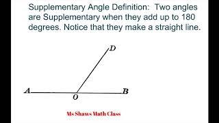 Examples of Supplementary Angles. Solve for x. Find Degrees