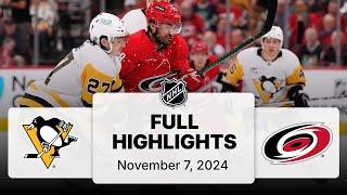 NHL Highlights | Penguins vs. Hurricanes | November 07, 2024