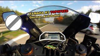 YAMAHA R3 TOPSPEED  on German Autobahn!