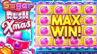 HE HIT THE RARE NO RETRIGGER MAX WIN ON SUGAR RUSH XMAS!