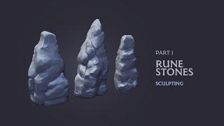 Quick Sculpting Workflow | Stylised Rune Stone ROCKs in Blender 3D (PART 1)