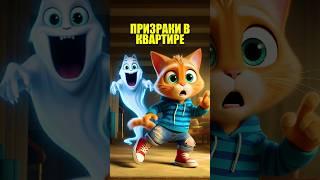 Призраки в квартире в нейросети #кот #мультик #cartoon #dalle3 #aiart #aicat #ChatGPT #ai #юмор #ии