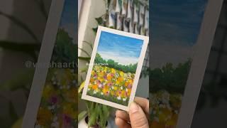 Oil pastel painting | flowers garden 🪴 #shortsviral #shorts #art #oilpastel #varshaartwork