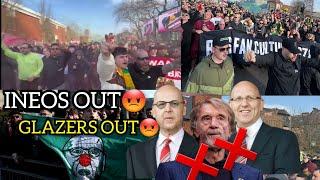 Glazers out protest !! Manchester United vs Arsenal Old Trafford!! Sir Jim chased with glazers