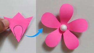 How to make paper flower | Beautiful paper flower making | flower making step by step