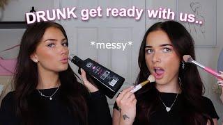 DRUNK GRWM *we did a shot after EVERY makeup step* | emandloz