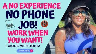  NO PHONE! A WORK WHEN YOU WANT JOB/SIDE HUSTLE! NO EXPERIENCE NEEDED! WORK FROM HOME JOBS 2024