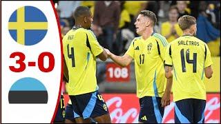 Sweden vs Estonia (3-0), All Goals Results/Highlights Viktor Gyokeres Goals, Alexander Isak Goal.