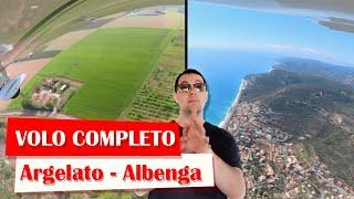 un volo completo da Argelato ad Albenga, con comunicazioni radio in ultraleggero