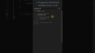 C Program to Print Prime Numbers From 1 to N #cprogramming